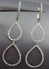 ESTATE LARGE .90CT DIAMOND 18KT WHITE GOLD 3D GRADUATING PEAR HANGING EARRINGS