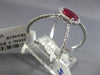 LARGE 1.12CT DIAMOND & AAA RUBY 14K WHITE GOLD 3D HALO CRISS CROSS INFINITY RING