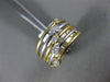 ESTATE WIDE .23CT DIAMOND 14K TWO TONE GOLD MULTI ROW GRADUATING BEZEL LOVE RING