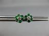 ESTATE .45CT DIAMOND & AAA EMERALD 14KT WHITE GOLD CLASSIC FLOWER STUD EARRINGS