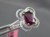 ESTATE WIDE 1.83CT DIAMOND & AAA RUBY 18KT WHITE GOLD 3D FLOWER ENGAGEMENT RING