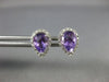ESTATE 2.21CT DIAMOND & AAA AMETHYST 14K WHITE GOLD TEAR DROP HALO STUD EARRINGS