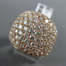 ESTATE LARGE 3.18CT DIAMOND 18KT ROSE GOLD PAVE CLASSIC WEDDING ANNIVERSARY RING