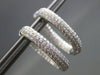 ESTATE WIDE 2.20CTW DIAMOND 14KT WHITE GOLD INSIDE OUT OVAL HOOP EARRINGS UNIQUE