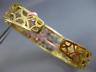ESTATE WIDE .65CT DIAMOND 14K YELLOW GOLD 3D FILIGREE GRADUATING BANGLE BRACELET