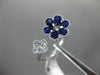 ESTATE 1.48CT DIAMOND & AAA SAPPHIRE 18KT WHITE GOLD 3D DOUBLE FLOWER LOVE RING