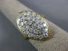 ESTATE LARGE 1.50CT DIAMOND 14KT YELLOW GOLD 3D MARQUISE SHAPE ANNIVERSARY RING