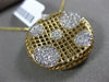 ESTATE LARGE .80CT DIAMOND 14KT YELLOW GOLD 3D CIRCULAR FLOWER CHECKER PENDANT