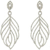 ESTATE LARGE 1.60CT DIAMOND 14K WHITE GOLD 3D MULTI LEAF MARQUISE SHAPE EARRINGS