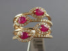 ESTATE LARGE 1.09CT DIAMOND & AAA RUBY 14KT ROSE GOLD MULTI ROW ANNIVERSARY RING