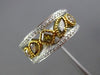 ESTATE 1.25CT MULTI COLOR DIAMOND 14KT WHITE GOLD MILGRAIN MULTI SHAPE FUN RING
