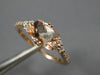 ESTATE 1.08CT DIAMOND & AAA MORGANITE 14KT ROSE GOLD SEMI ETERNITY CLUSTER RING