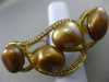 ANTIQUE LARGE .25CT DIAMOND & AAA BROWN PEARL 14KT YELLOW GOLD BAMBOO BRACELET