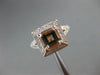 ESTATE WIDE 1.62CT MULTI GEM 14KT ROSE GOLD ROUND & SQUARE HALO ENGAGEMENT RING