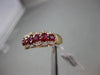 ESTATE 1.81CT DIAMOND & RUBY 18K ROSE GOLD HALO 7 STONE WEDDING ANNIVERSARY RING