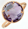 ESTATE 4.13CT DIAMOND & AAA AMETHYST 14KT ROSE GOLD 3D CLASSIC ROUND FUN RING
