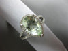 ESTATE LARGE 2.93CT DIAMOND & AAA GREEN AMETHYST 14K WHITE GOLD PEAR SHAPED RING