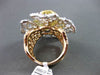 ANTIQUE LARGE 2.43CT DIAMOND 18KT TRI COLOR GOLD 3 DIMENSIONAL FLOWER  RING