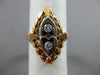 ANTIQUE .14CT DIAMOND 14K WHITE & YELLOW GOLD CLASSIC HEART FILIGREE RING #21032