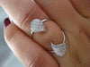 ESTATE LARGE .45CT ROUND DIAMOND 18KT WHITE GOLD 3D DOUBLE TEAR DROP LOVE RING