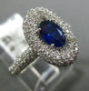 ESTATE 1.82CT DIAMOND & AAA EXTRA FACET SAPPHIRE 14KT WHITE GOLD ENGAGEMENT RING