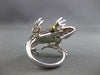 ESTATE 3.03CT FANCY MULTI COLOR DIAMONDS & AAA EMERALD 14KT WHITE GOLD FROG RING