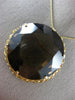 ANTIQUE EXTRA LARGE 150CT SMOKEY TOPAZ 14KT YELLOW GOLD 3D BROOCH PENDANT #21679