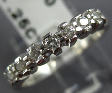 ANTIQUE .25CT ROUND DIAMOND 18KT WHITE GOLD SEVEN STONE ANNIVERSARY RING #11659