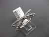 ESTATE LARGE .45CT ROUND CUT DIAMOND 14KT WHITE GOLD 3D CLASSIC X LOVE FUN RING