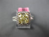 ESTATE LARGE 2.08CT WHITE & FANCY YELLOW DIAMOND 18K 2 TONE GOLD ENGAGEMENT RING