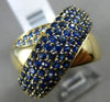 ESTATE LARGE 2.31CT AAA SAPPHIRE & TANZANITE 14K YELLOW GOLD 3D CRISS CROSS RING