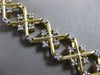 ESTATE WIDE 1.5CT DIAMOND 14KT YELLOW GOLD 3D X LOVE SNOW FLAKE TENNIS BRACELET