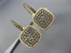 ESTATE LARGE 1.5CT WHITE & CHOCOLATE FANCY DIAMOND 14K YELLOW GOLD DROP EARRINGS