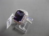 ESTATE LARGE 4.82CTW DIAMOND & AAA AMETHYST 14KT WHITE GOLD FILIGREE HALO RING