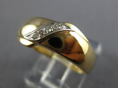 ESTATE .05CT DIAMOND 14KT WHITE & YELLOW GOLD MENS WEDDING RING BAND#22004