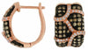 1.22CT WHITE & CHOCOLATE FANCY DIAMOND 14KT ROSE GOLD MULTI ROW HUGGIE EARRINGS