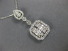 ESTATE LARGE 1.09CT DIAMOND 18K WHITE GOLD MULTI SHAPE CLUSTER SQUARE NECKLACE