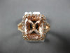 ESTATE LARGE 5.10CT DIAMOND & AAA MORGANITE 14KT ROSE GOLD HALO ENGAGEMENT RING