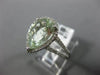 ESTATE LARGE 2.93CT DIAMOND & AAA GREEN AMETHYST 14K WHITE GOLD PEAR SHAPED RING