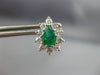 ESTATE 1.9CT DIAMOND & AAA COLOMBIAN EMERALD 14K WHITE GOLD STUD EARRINGS #26077