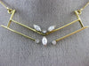 ANTIQUE .40CT DIAMOND 18K WHITE & YELLOW GOLD 3D V SHAPE FLOATING NECKLACE #3635