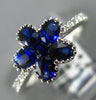 ESTATE 1.45CT DIAMOND & AAA SAPPHIRE 18K WHITE GOLD 3D FLOWER FILIGREE LOVE RING