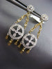 ESTATE .40CT DIAMOND 14K TWO TONE GOLD OPEN FILIGREE CHANDELIER HANGING EARRINGS
