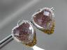 LARGE 15.01CT WHITE & FANCY YELLOW DIAMOND & QUARTZ 14KT WHITE GOLD 3D EARRINGS
