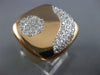 ESTATE LARGE .95CT DIAMOND 14K ROSE GOLD 3D SUN & MOON FLOWER SQUARE ETOILE RING