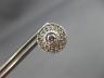 ESTATE LARGE .60CT DIAMOND 14K WHITE GOLD ROUND SOLITAIRE HALO FILIGREE EARRINGS