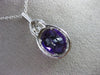 ESTATE LARGE 4.41CT DIAMOND & AAA AMETHYST 14KT WHITE GOLD HALO FLOATING PENDANT