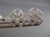 ESTATE .37CT DIAMOND 18KT WHITE GOLD 3D CLASSIC OPEN X LOVE CLIP EARRINGS #17527