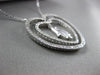 ESTATE LARGE .50CT DIAMOND 14K WHITE GOLD DOUBLE HEART CHAMSA LUCKY HAND PENDANT