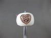 ESTATE WIDE .20CT DIAMOND 14KT ROSE GOLD ETOILE ITALIAN HEART ENAMEL FUN RING